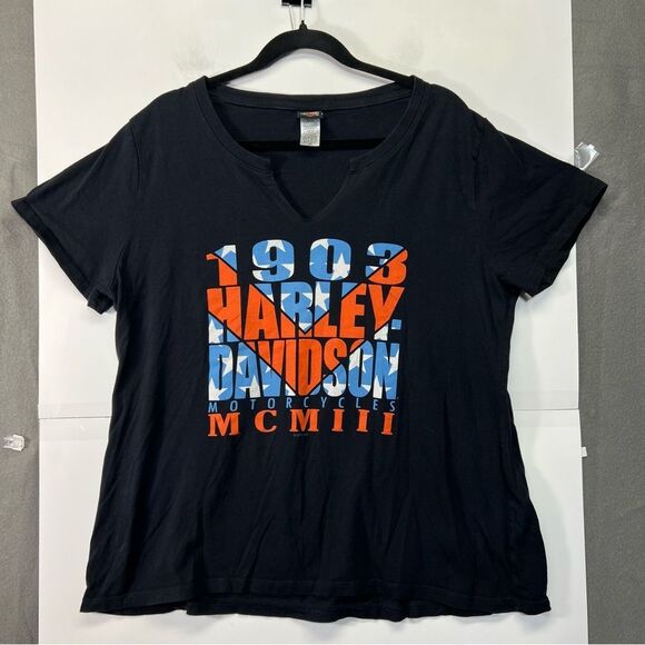 2x xxl Harley Davidson  V Neck Tee Shirt - Picture 14 of 15